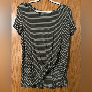 Olive green twist t shirt